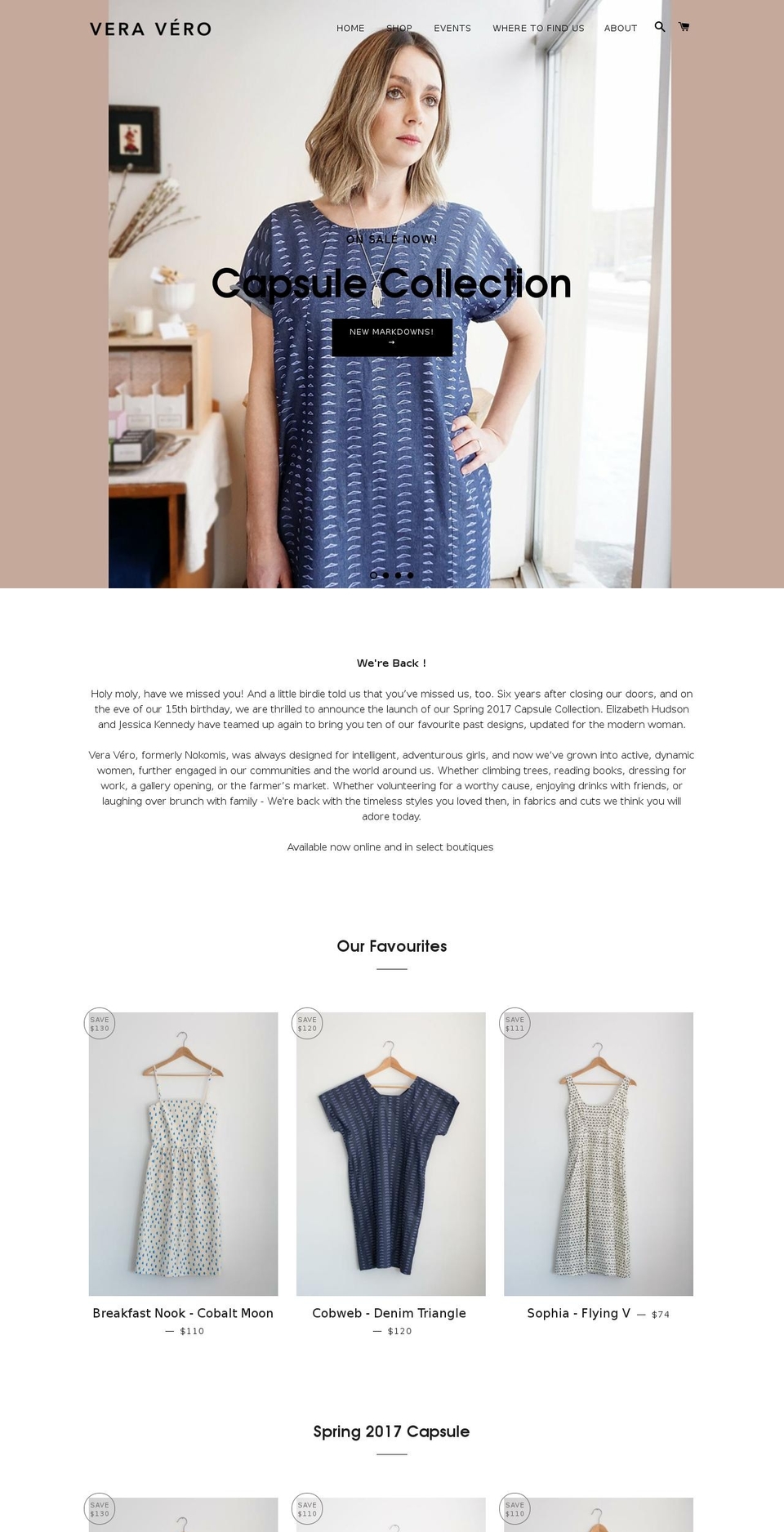 veravero.ca shopify website screenshot