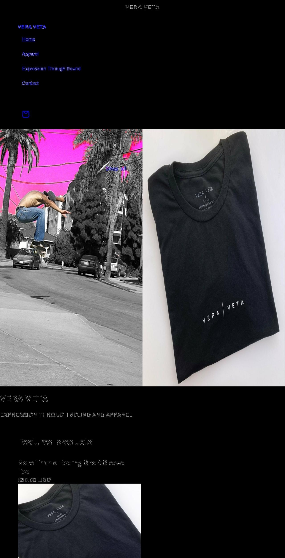 veraveta.com shopify website screenshot