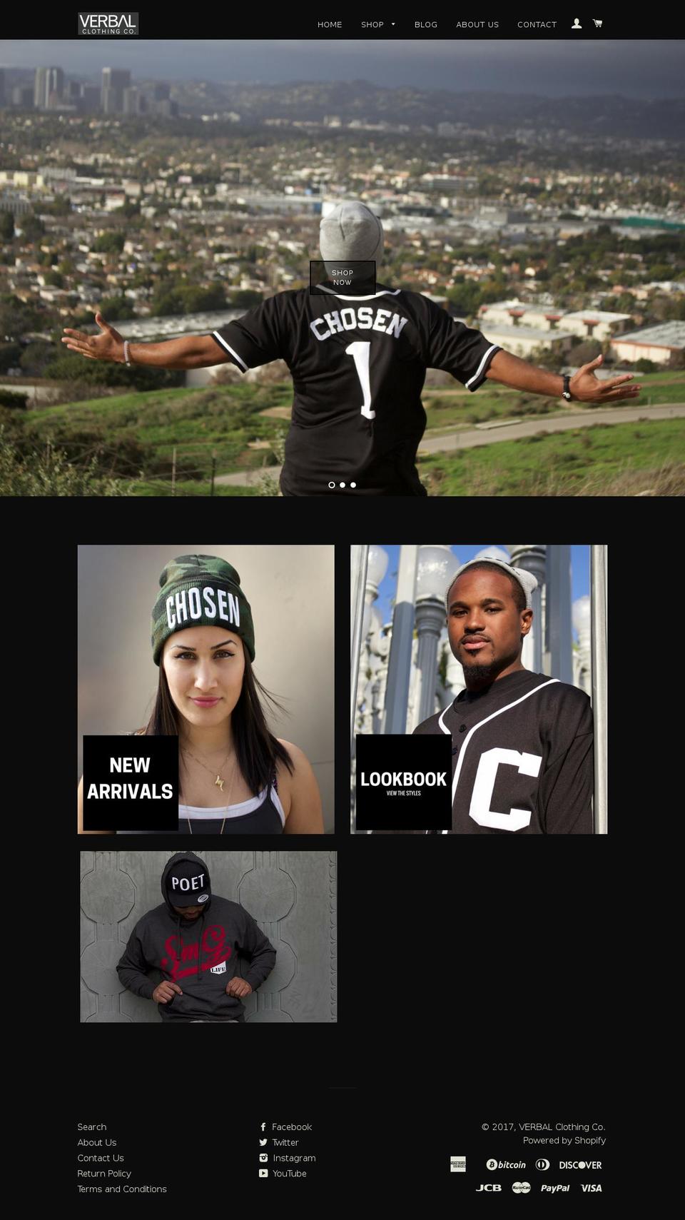 verbalclothing.com shopify website screenshot