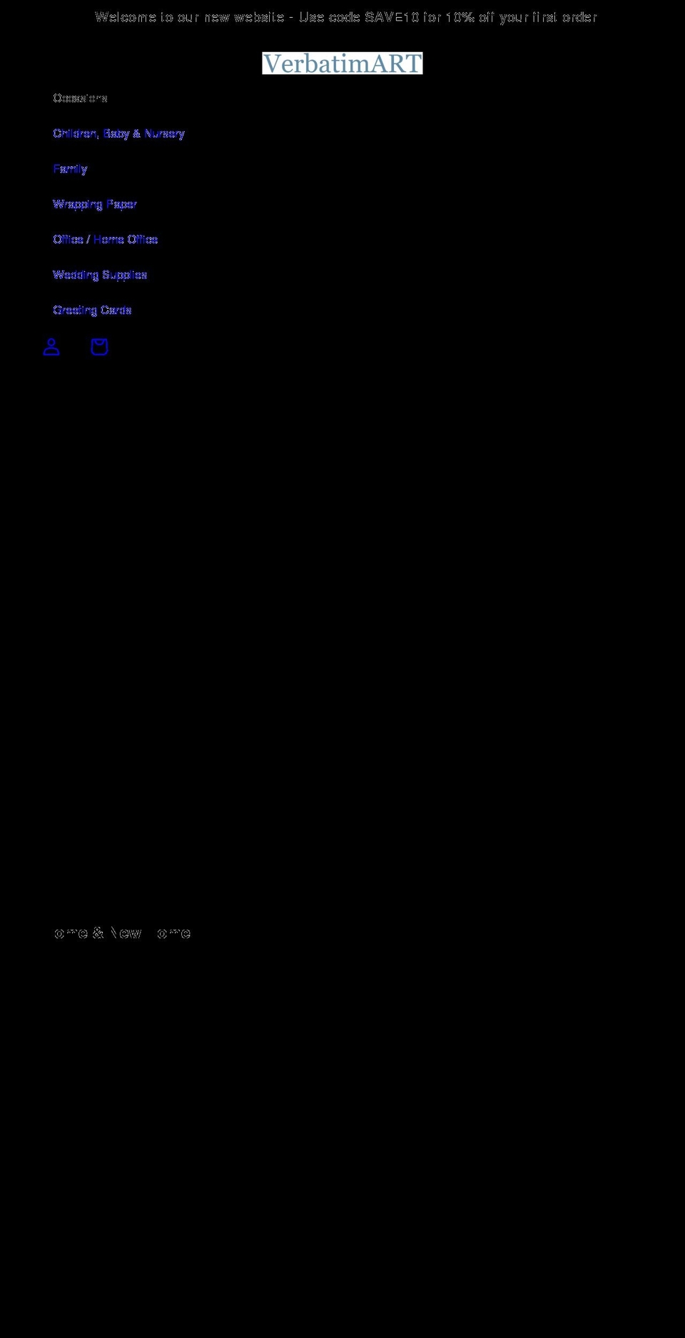 verbatimart.co.uk shopify website screenshot