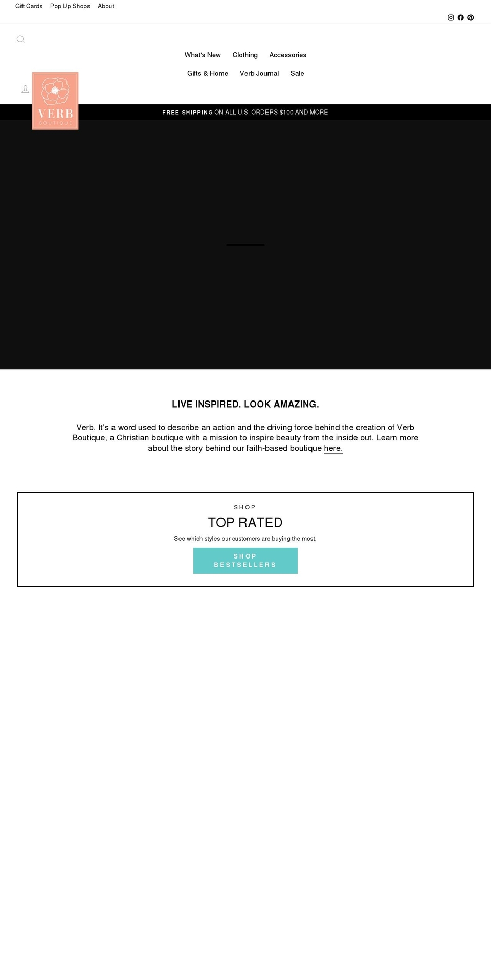 verbboutique.com shopify website screenshot