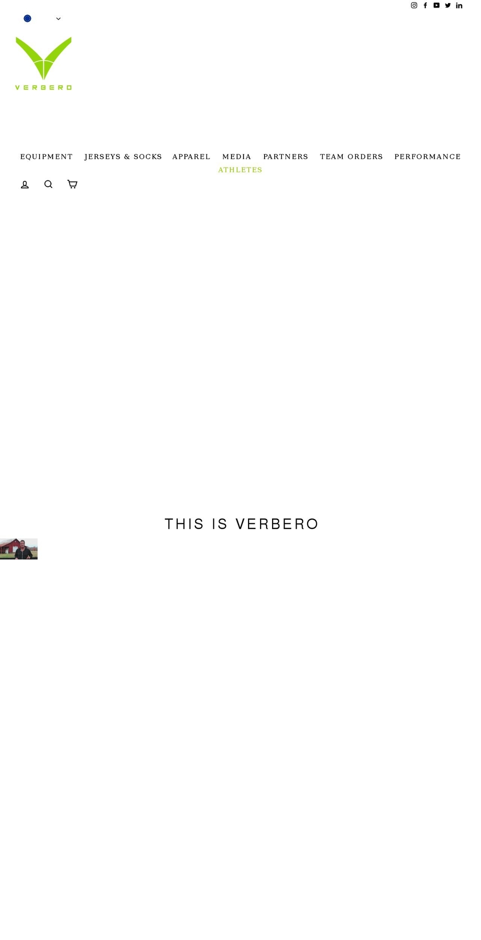 verberosoftball.com shopify website screenshot