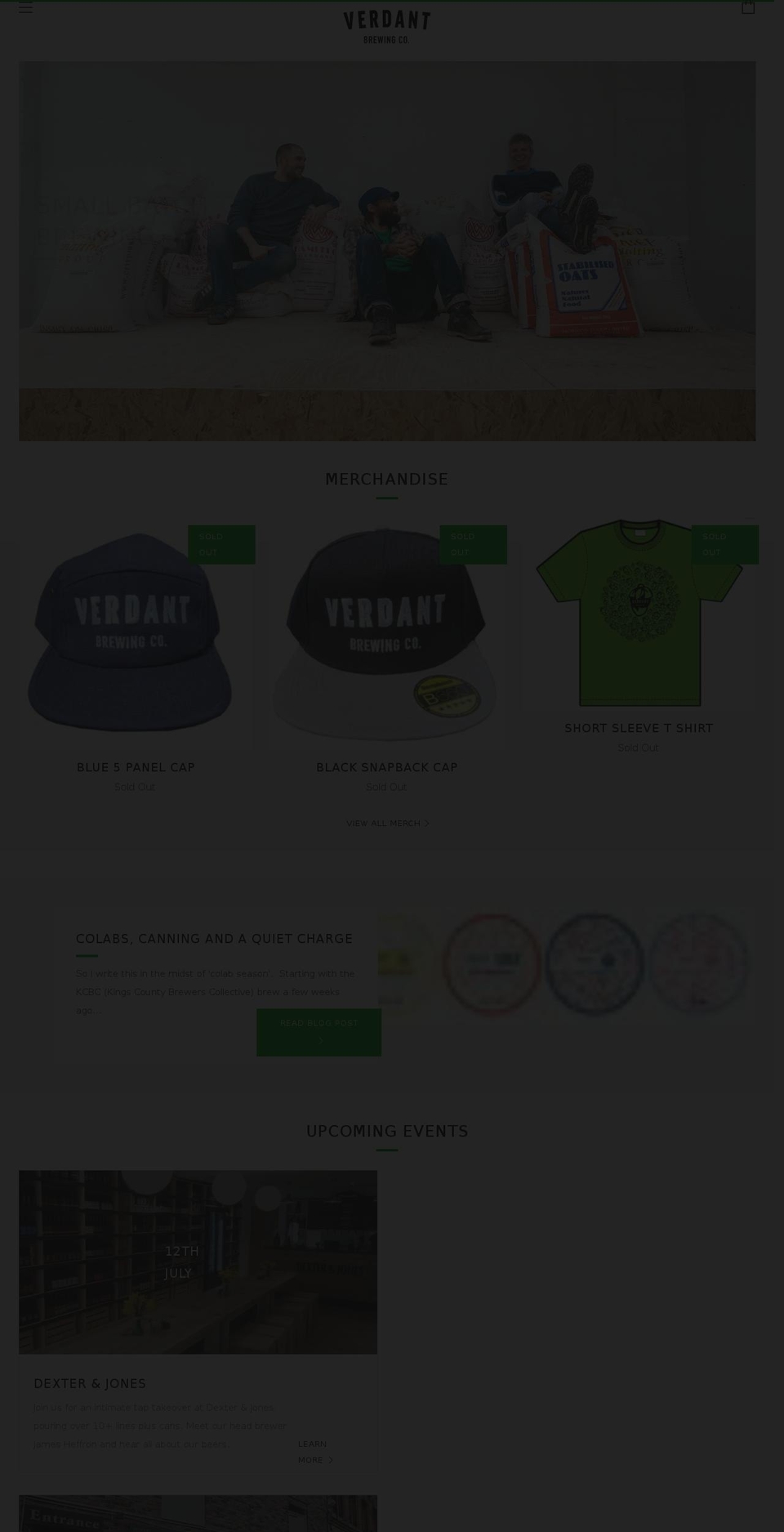 verdantbrewing.co shopify website screenshot