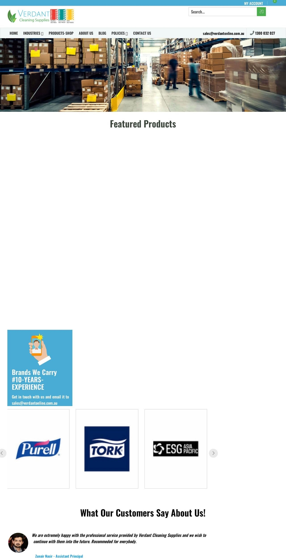 verdantonline.com.au shopify website screenshot