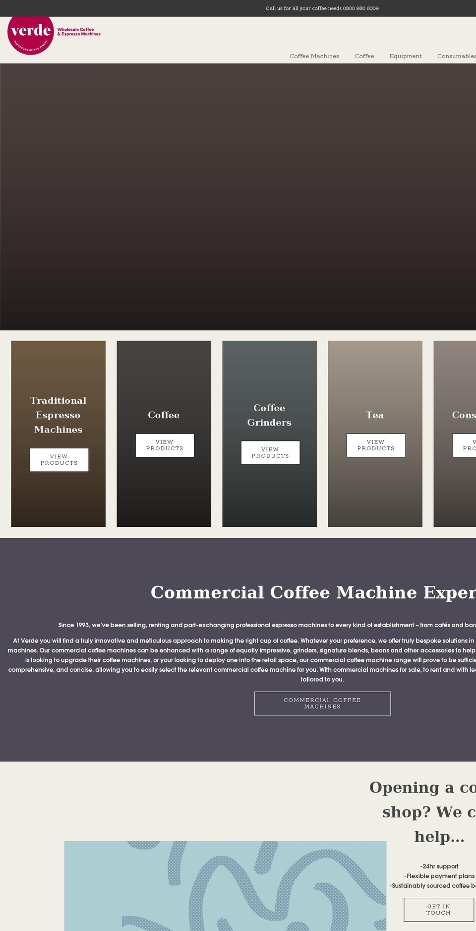 verdecoffee.co.uk shopify website screenshot