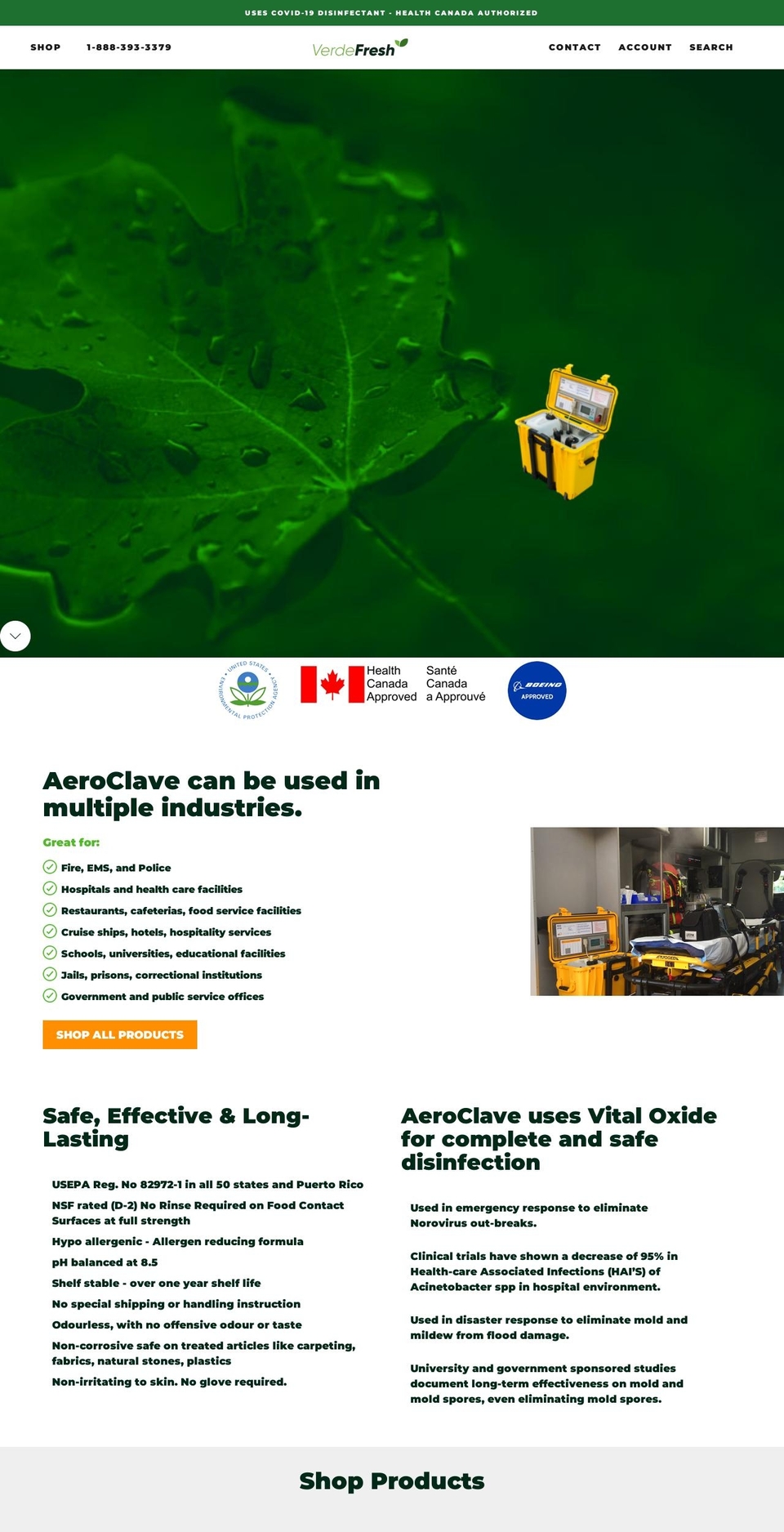 verdefresh.ca shopify website screenshot