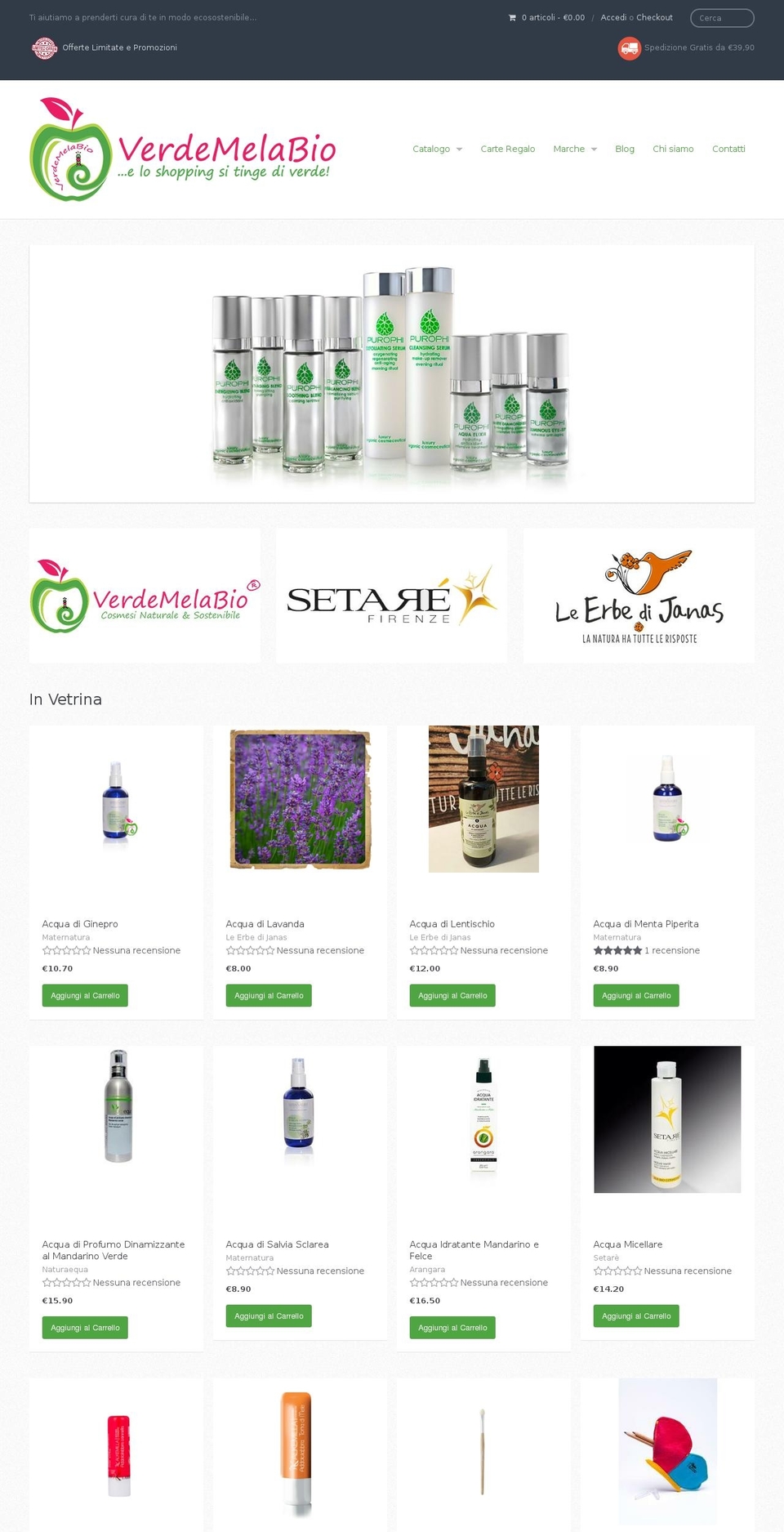 verdemelabio.it shopify website screenshot