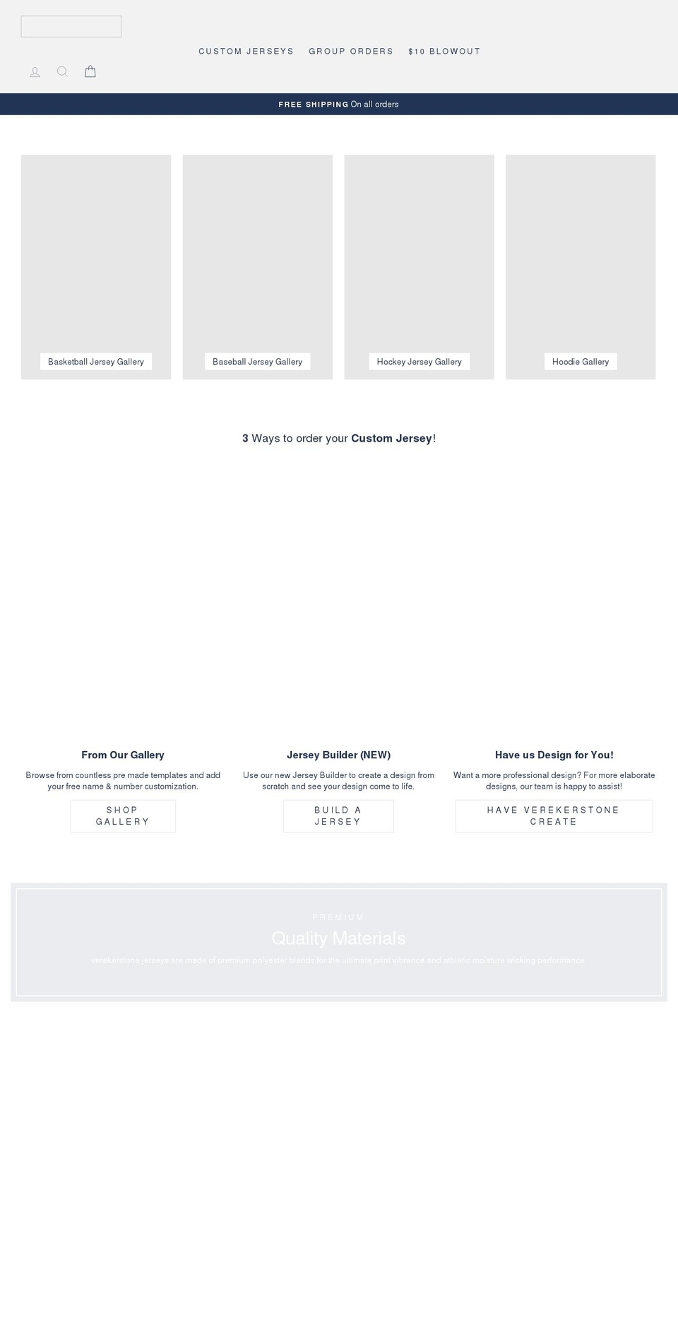 verekerstone.com shopify website screenshot