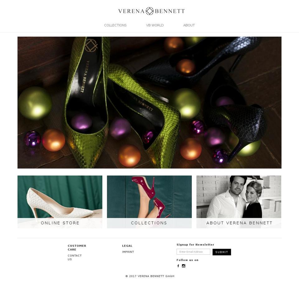 verenabennet.com shopify website screenshot