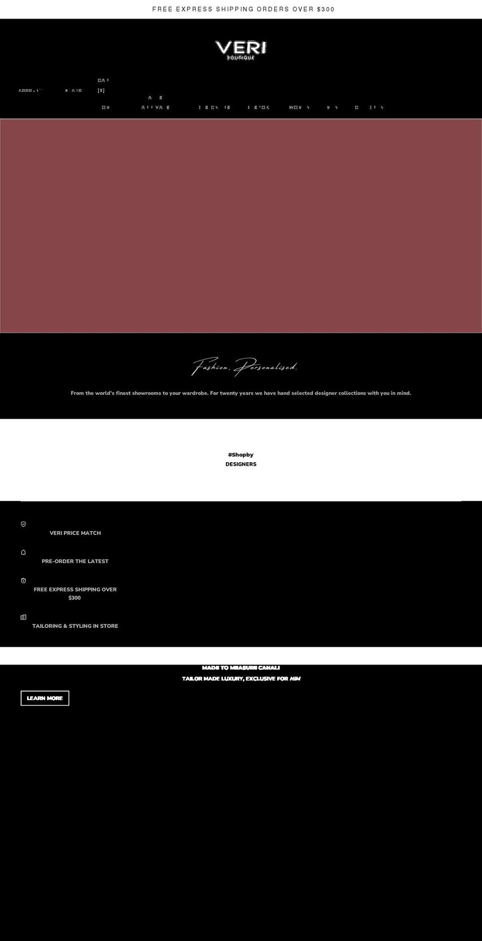 veriboutique.com.au shopify website screenshot