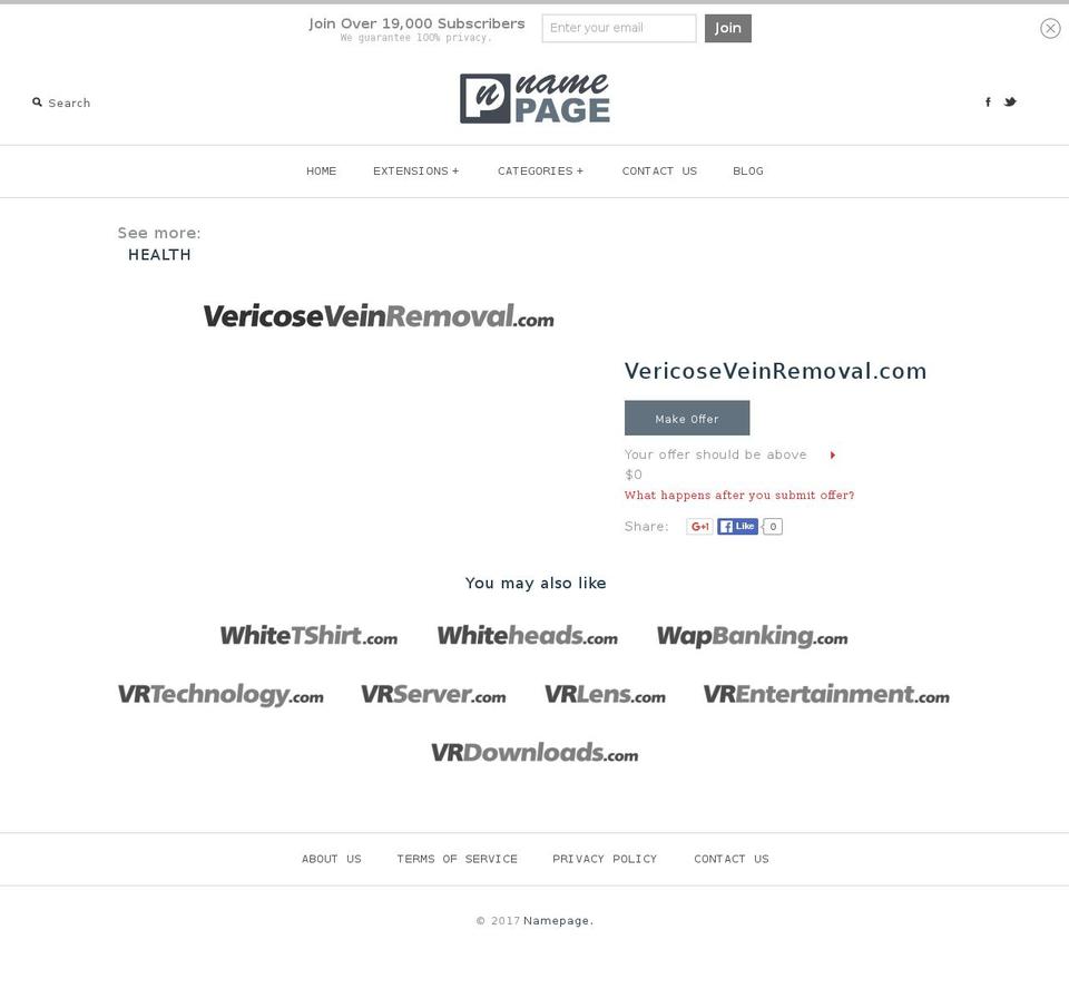 vericoseveinremoval.com shopify website screenshot