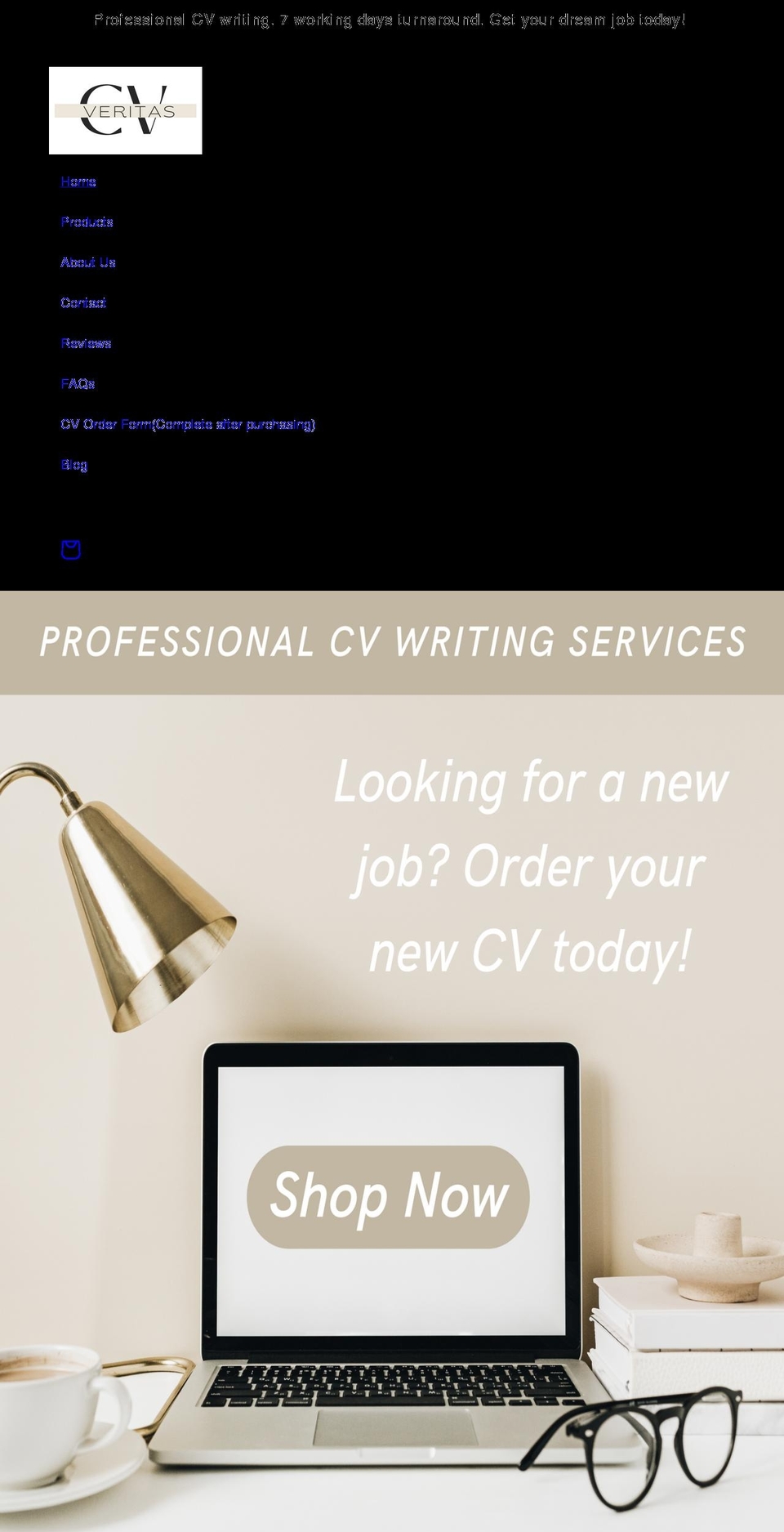 veritascv.com shopify website screenshot
