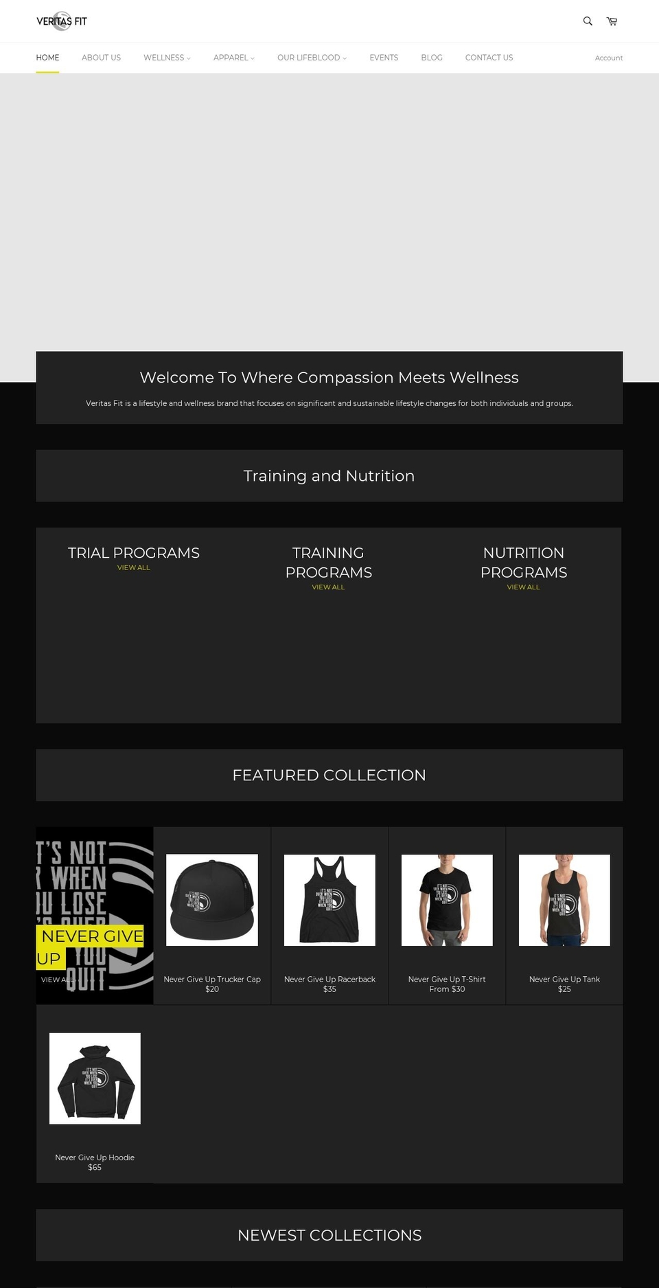 veritasfit.com — Shopify storefront screenshot
