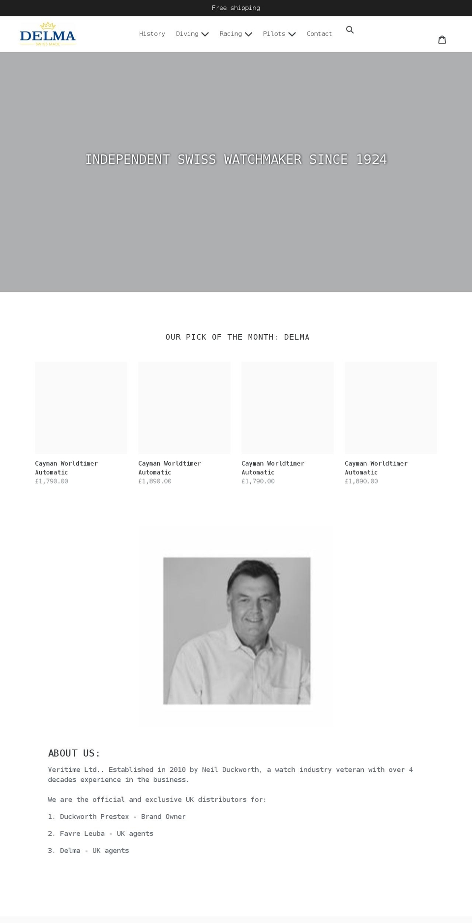 veritime.co.uk shopify website screenshot