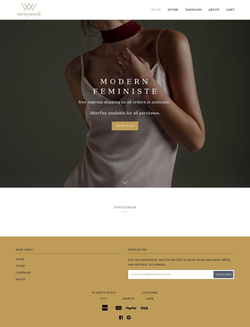 veritywood.com shopify website screenshot