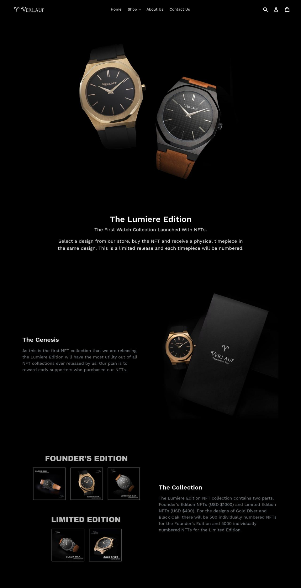 verlaufstore.com shopify website screenshot