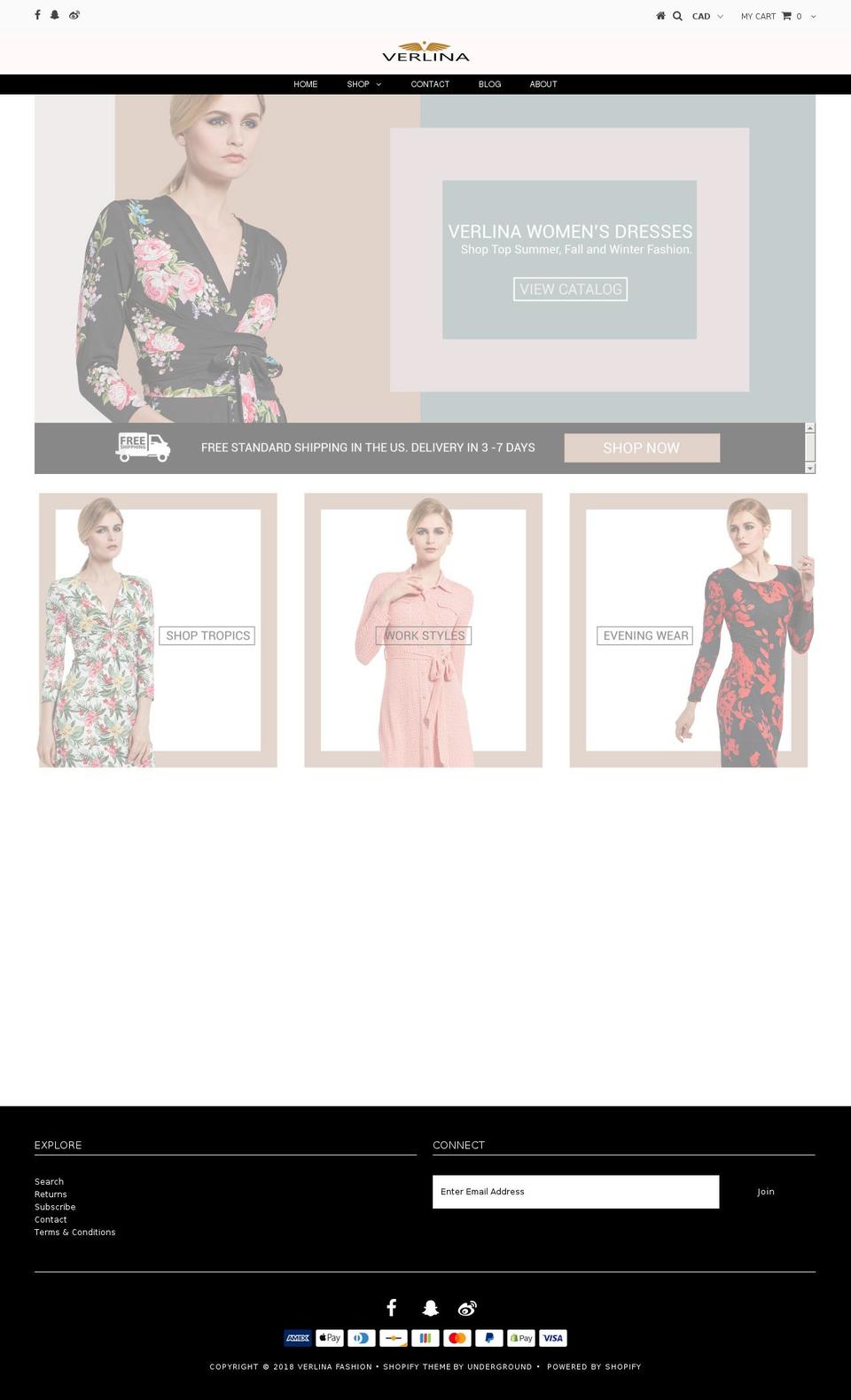 verlinafashion.com — Shopify storefront screenshot