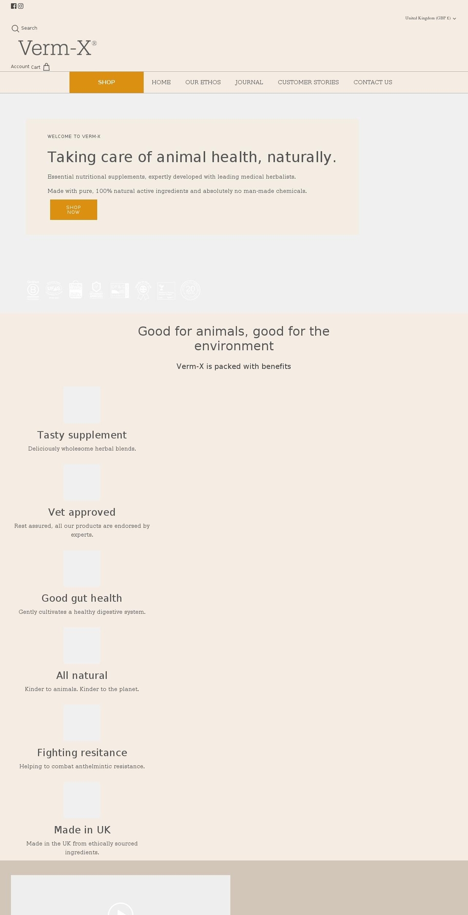 verm-x.com shopify website screenshot