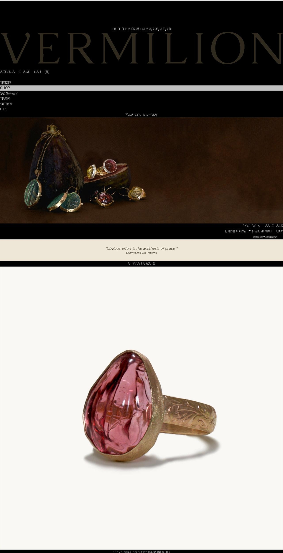 vermilionjewellery.com.au shopify website screenshot