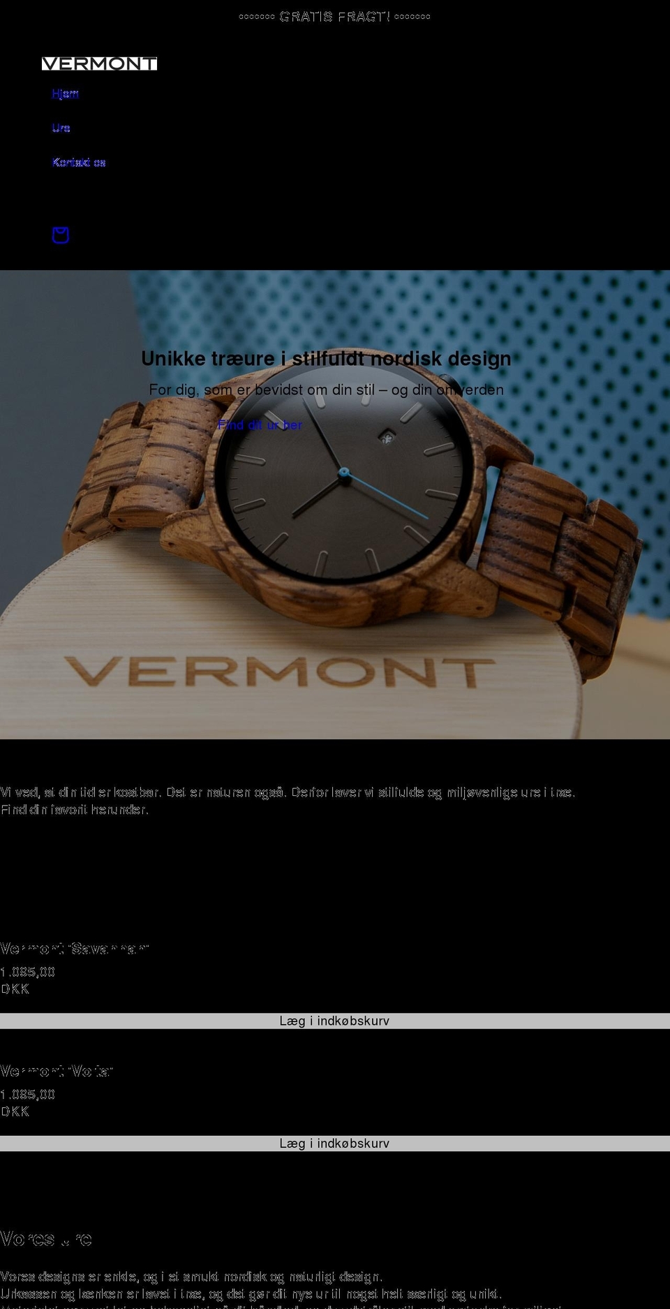 vermont.dk shopify website screenshot