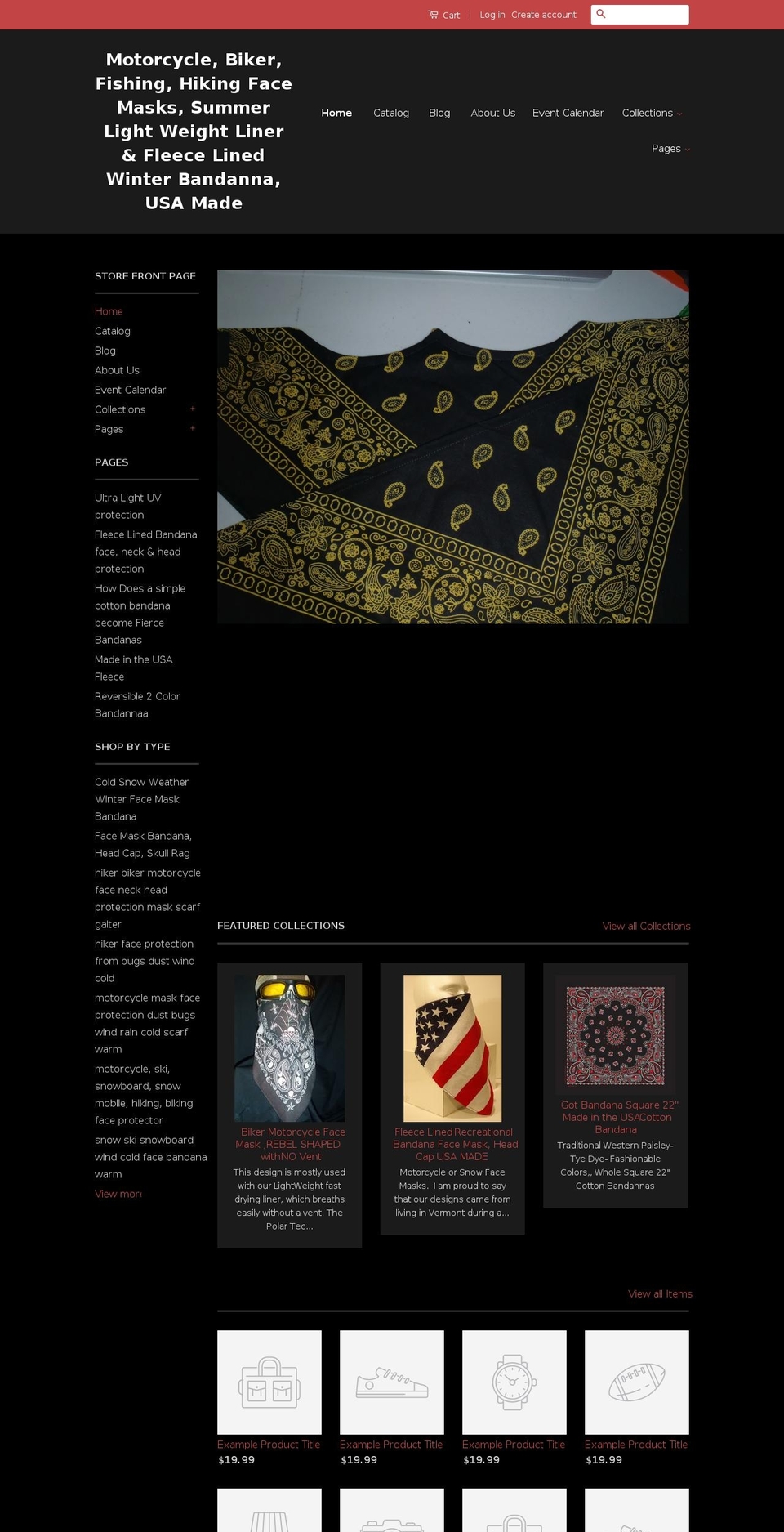 vermontbandanna.com shopify website screenshot