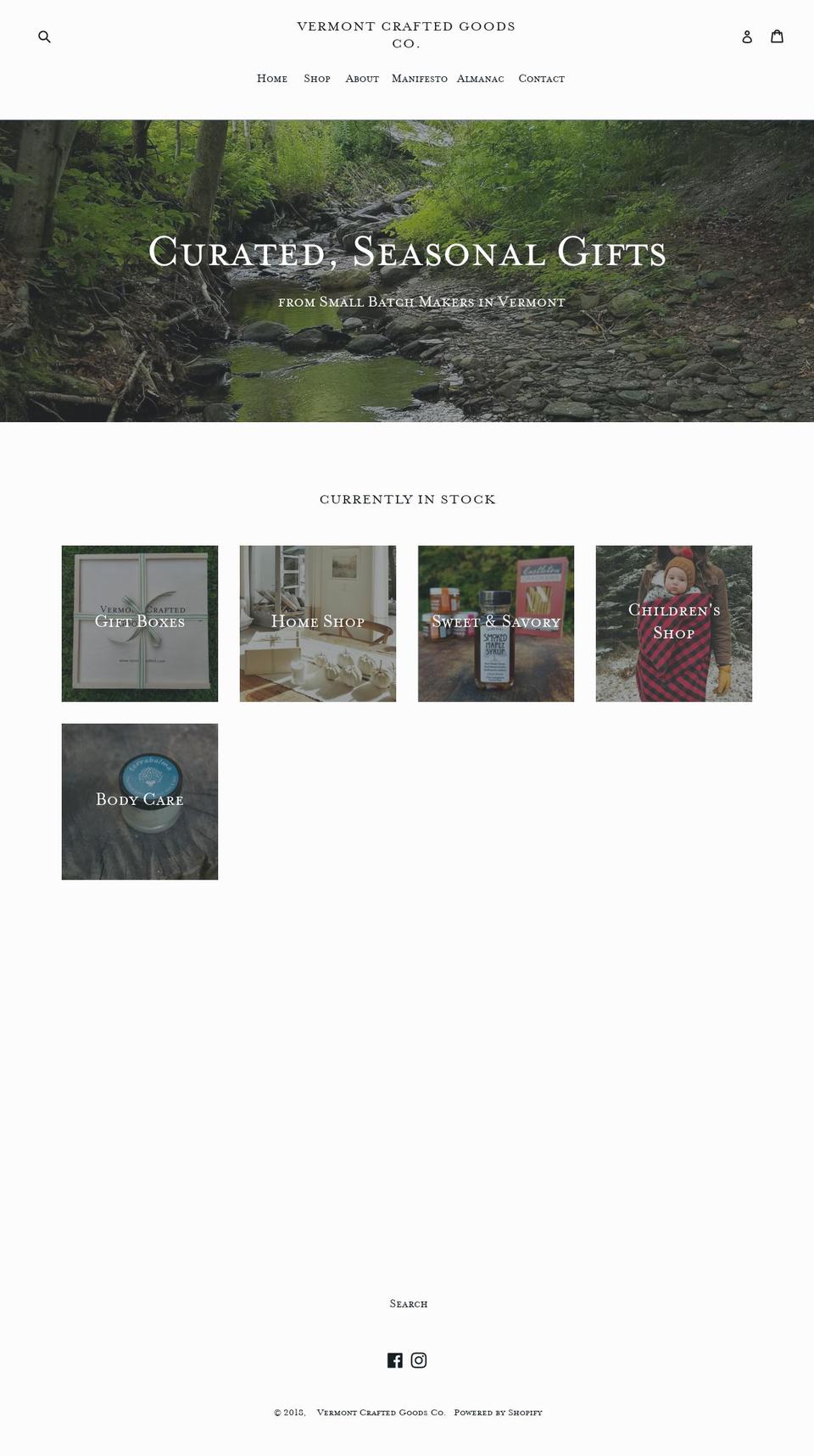 vermontcrafted.com shopify website screenshot