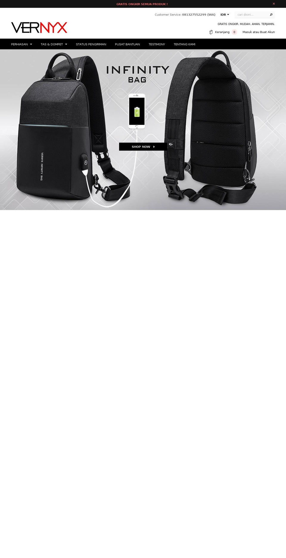 vernyx.com shopify website screenshot