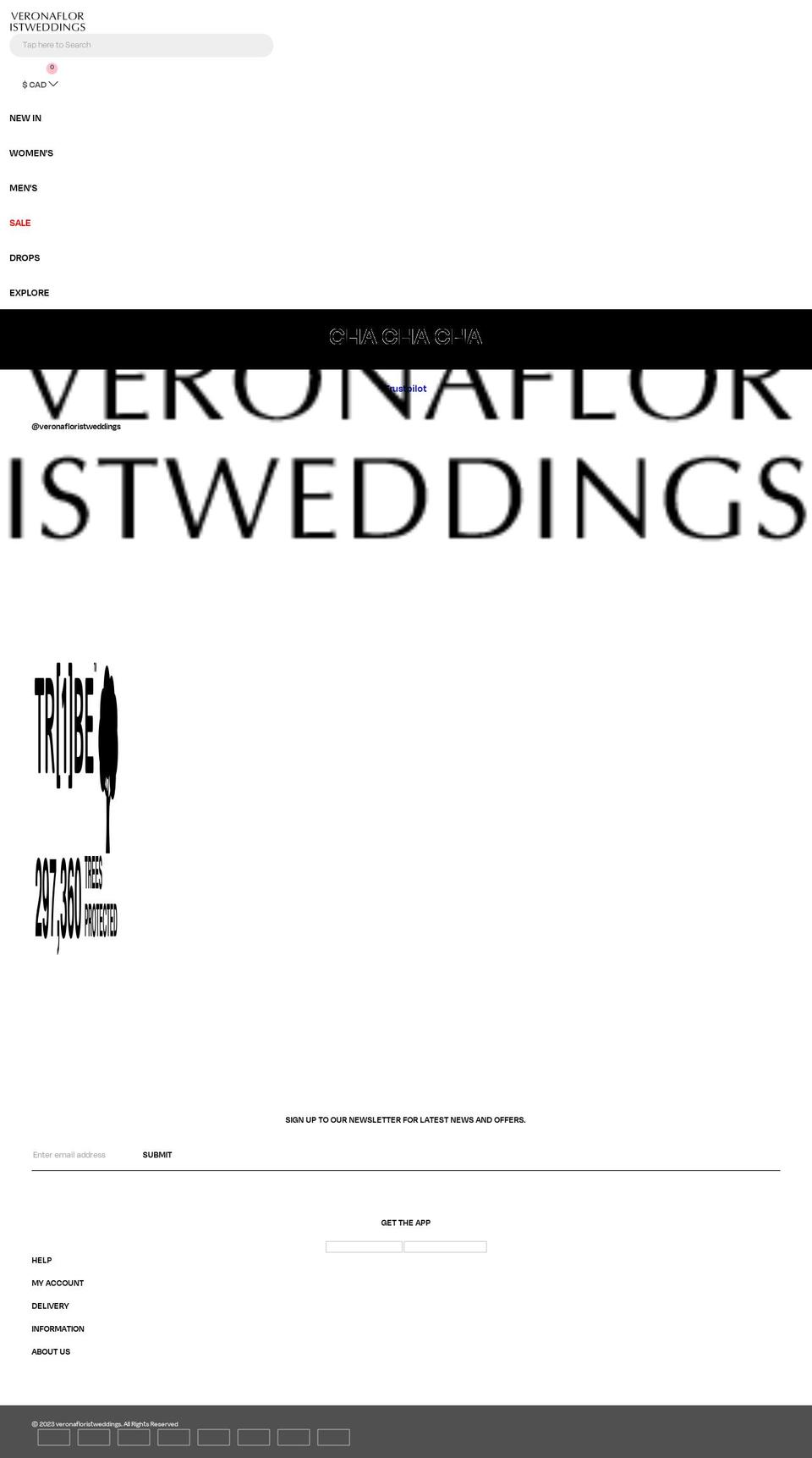 veronafloristweddings.com shopify website screenshot