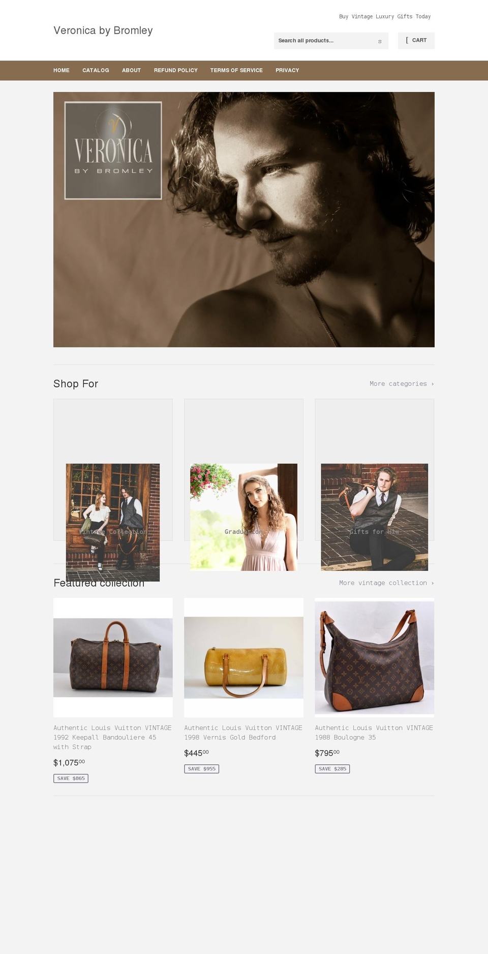 veronicabybromley.com shopify website screenshot