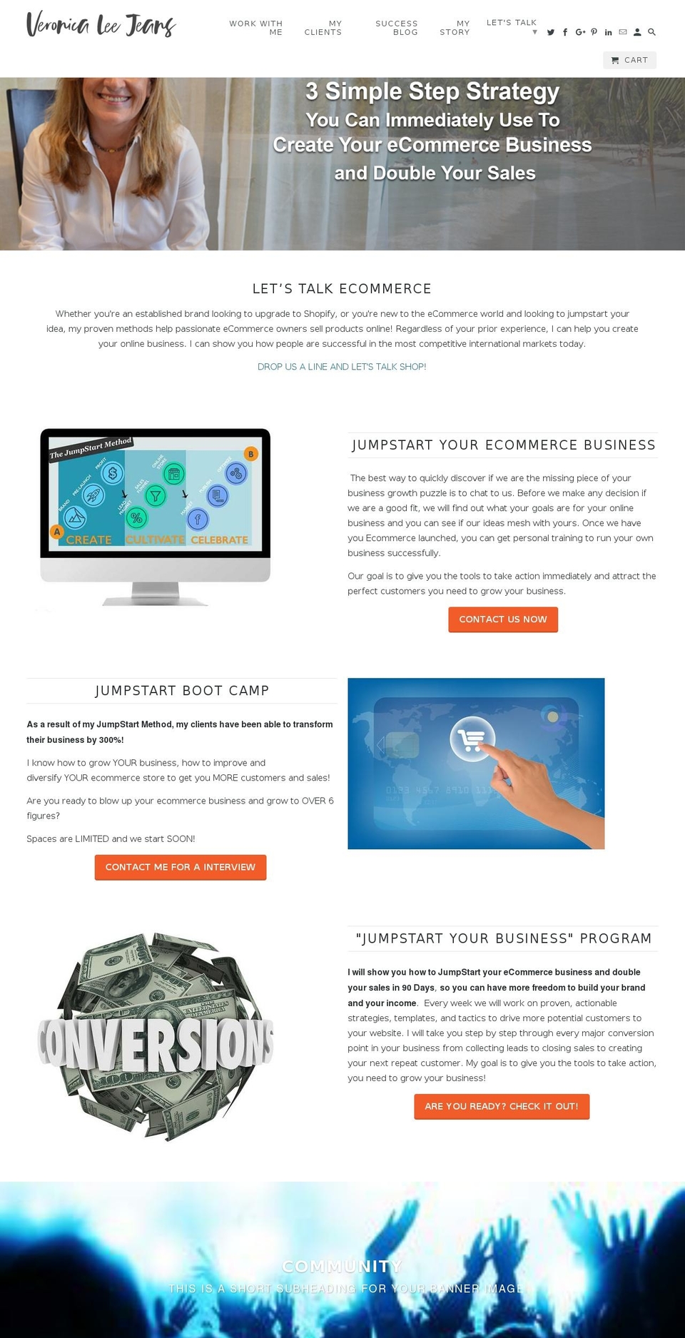 veronicajeans.com shopify website screenshot