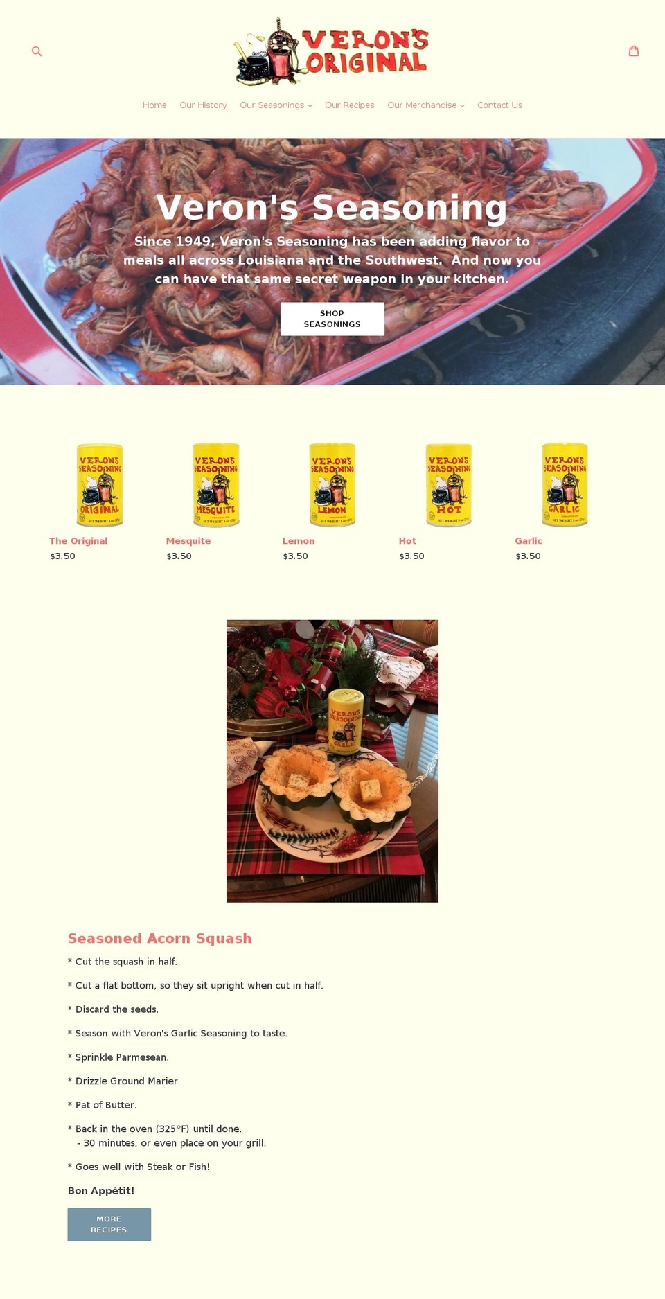 verons.com shopify website screenshot