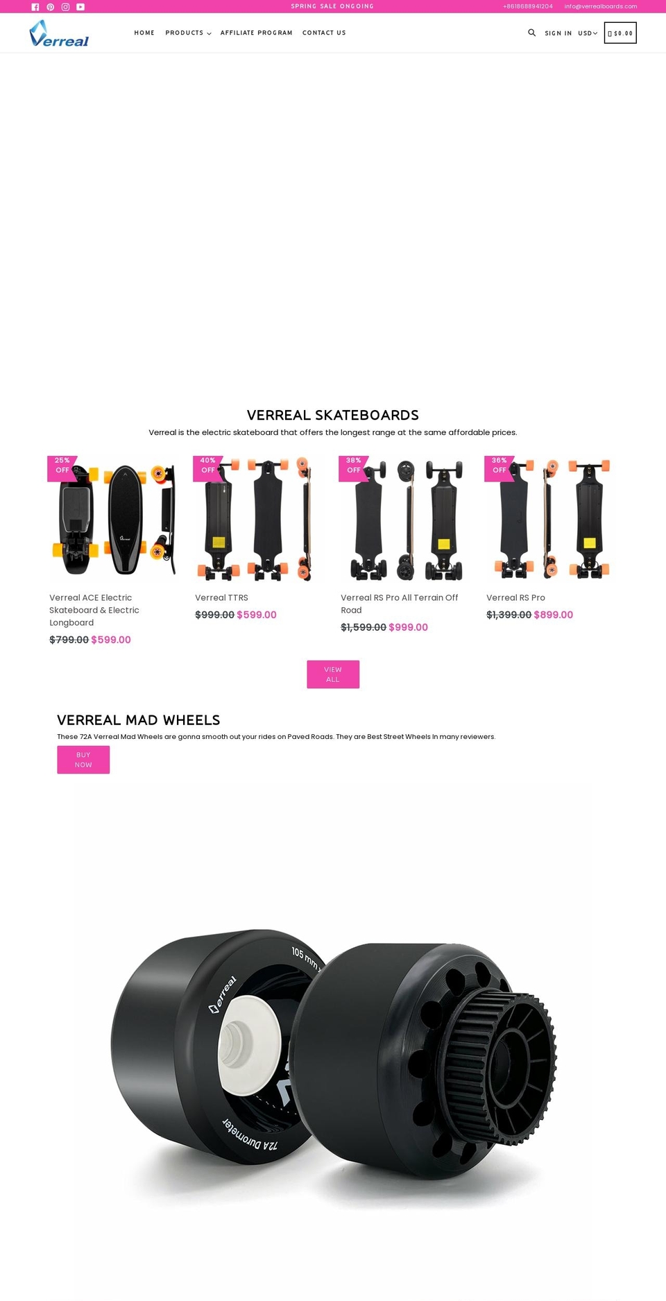 verrealboards.com — Shopify storefront screenshot