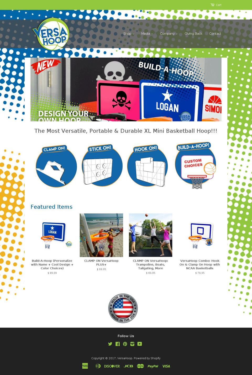 versahoop.com shopify website screenshot