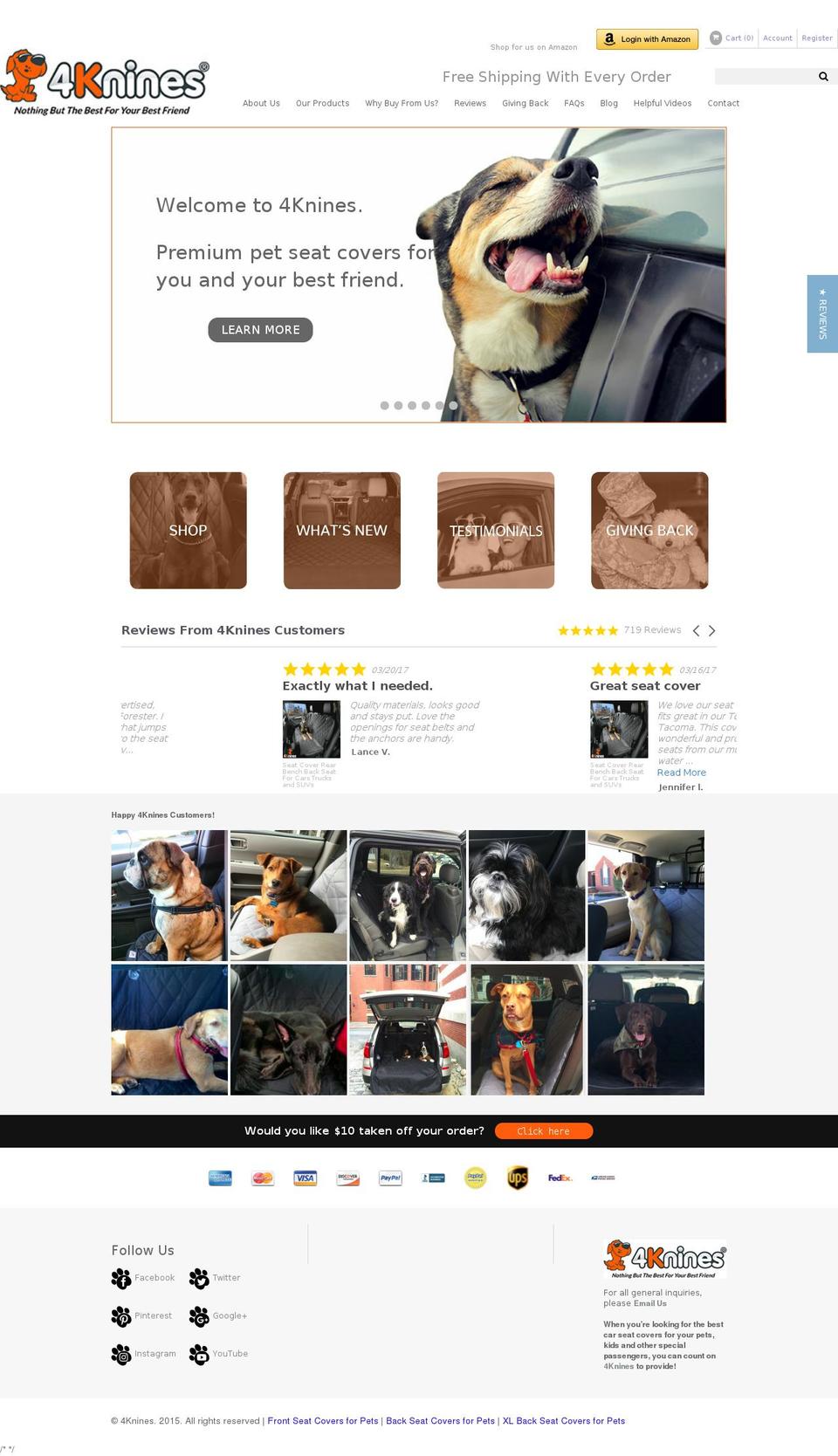 4Knines Shopify theme site example versaliving.com