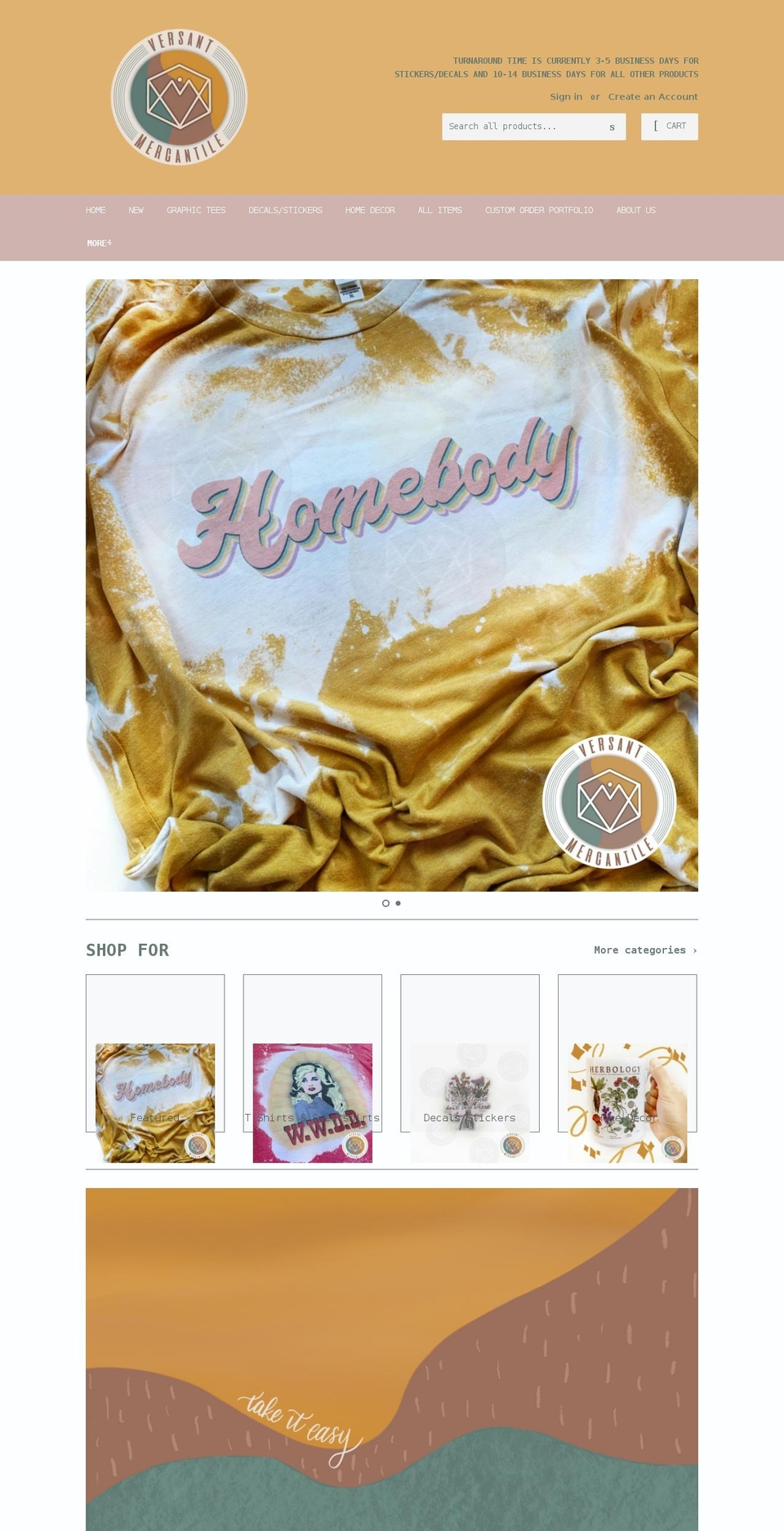 versantmercantile.com shopify website screenshot