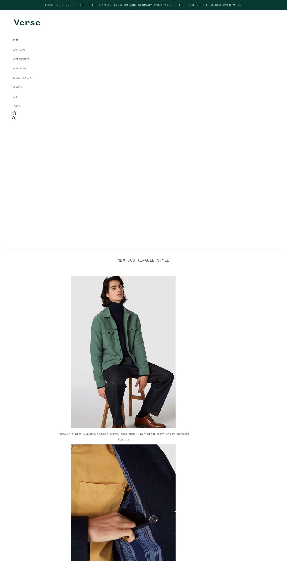 verseamsterdam.com shopify website screenshot