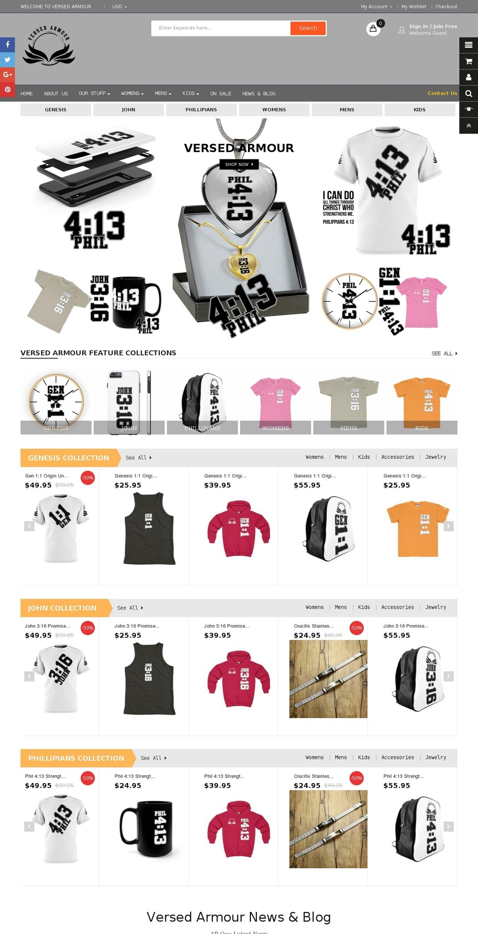 versedarmour.com shopify website screenshot