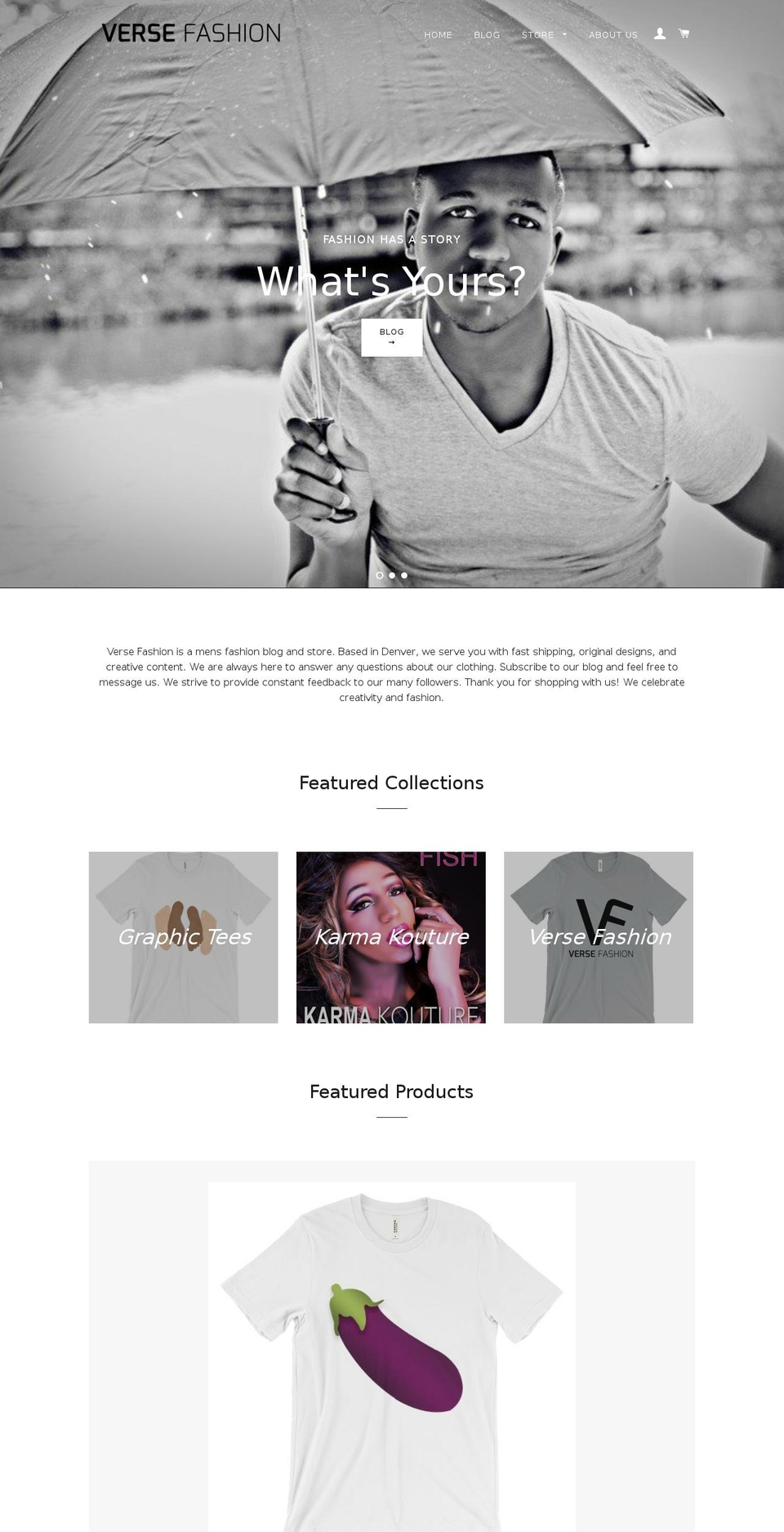 versefashion.com shopify website screenshot