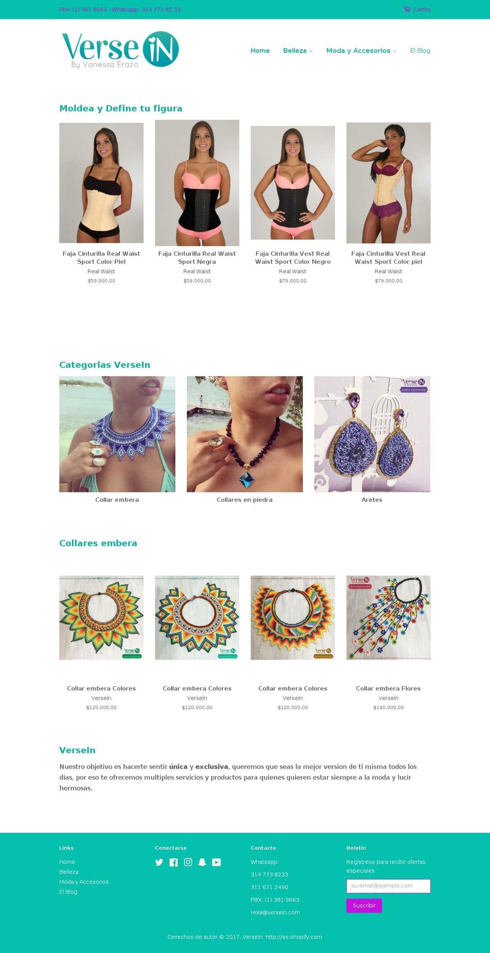 versein.com shopify website screenshot