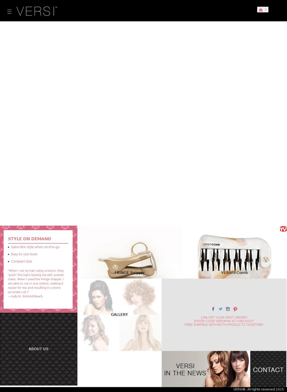 versiproducts.com shopify website screenshot