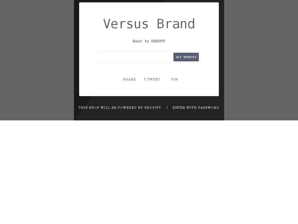 versusbrand.com shopify website screenshot