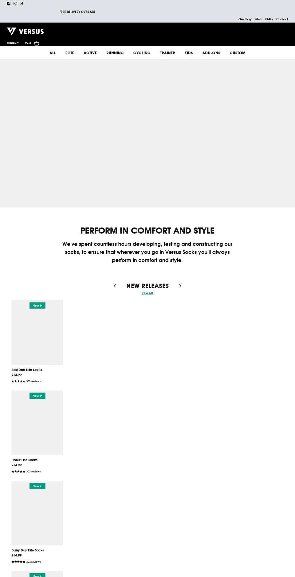 versussocks.co.uk shopify website screenshot