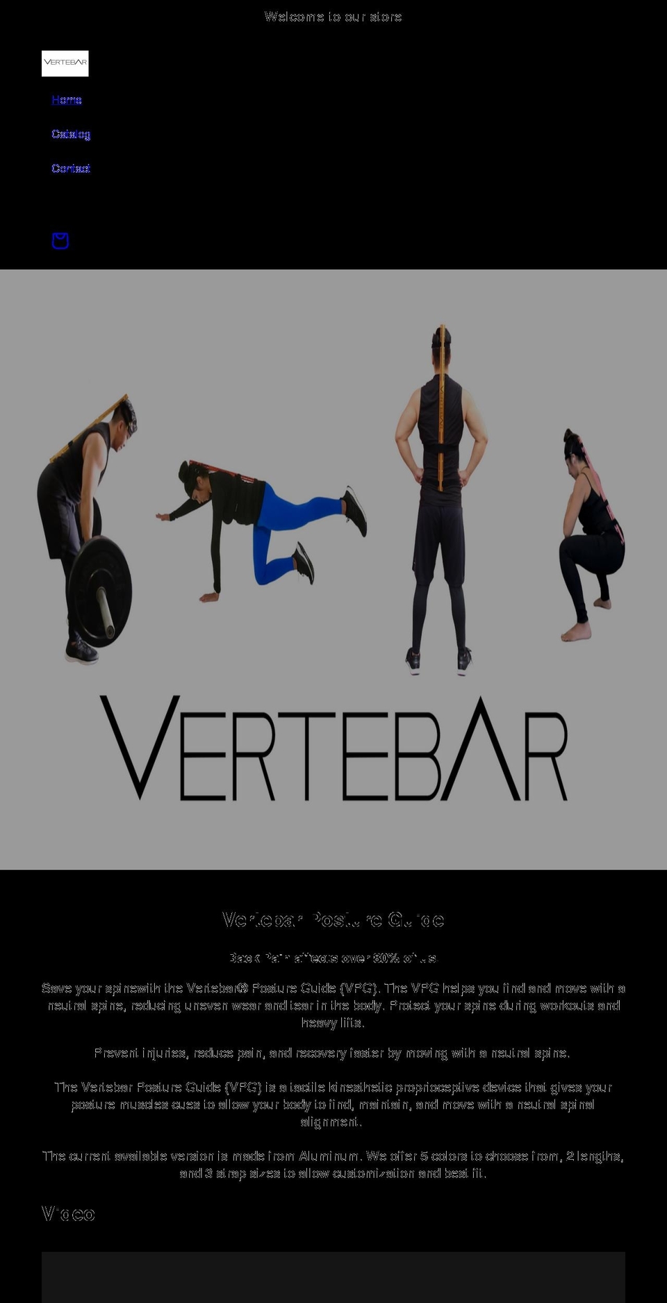 vertebar.com shopify website screenshot