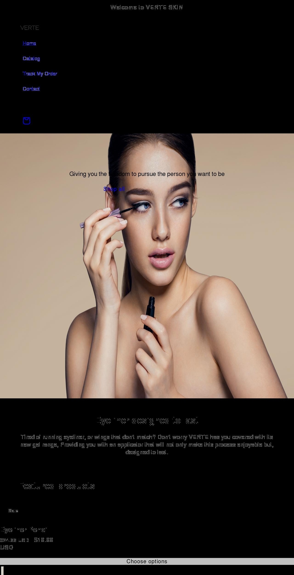 verteskin.com shopify website screenshot