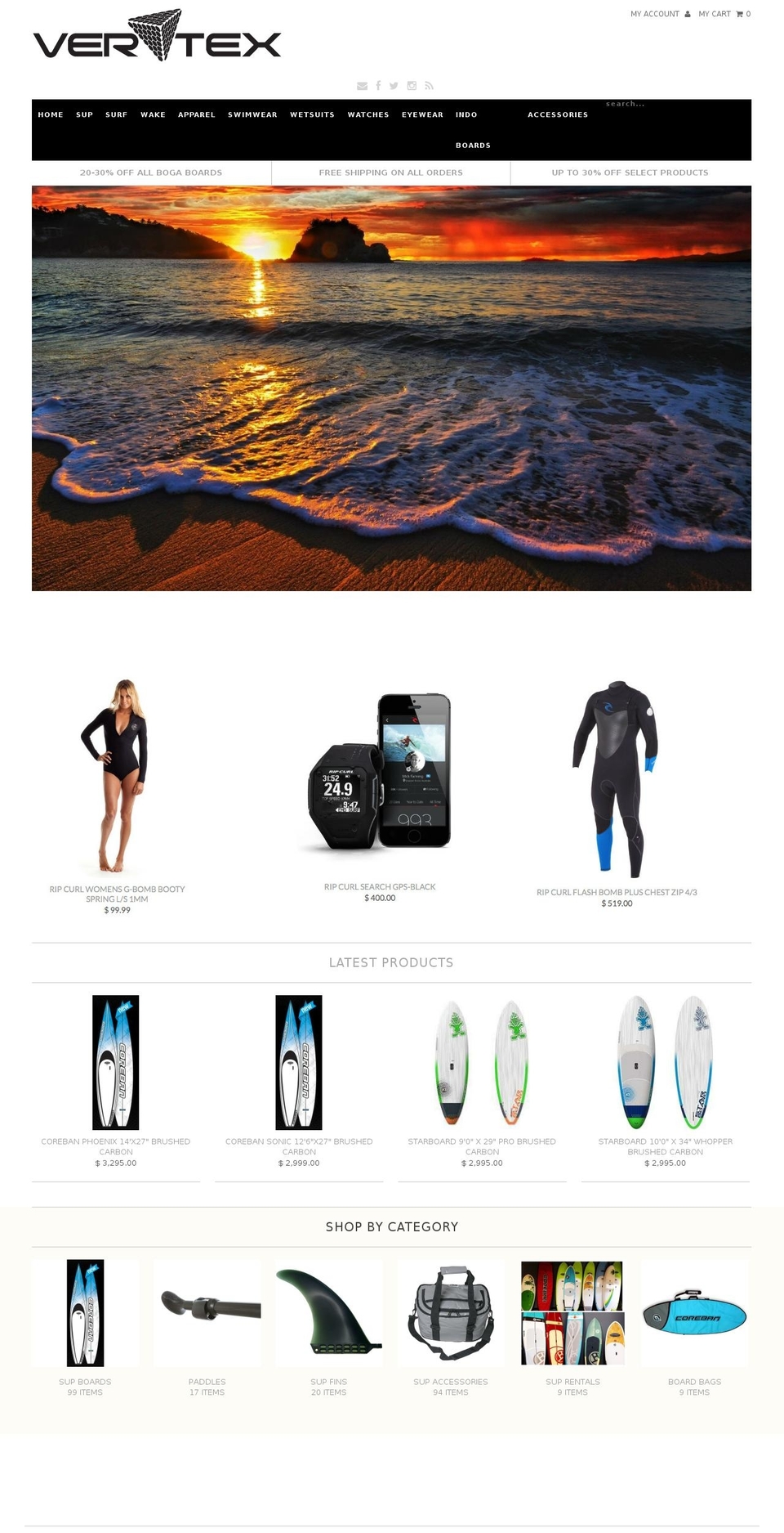 vertexsport.com shopify website screenshot