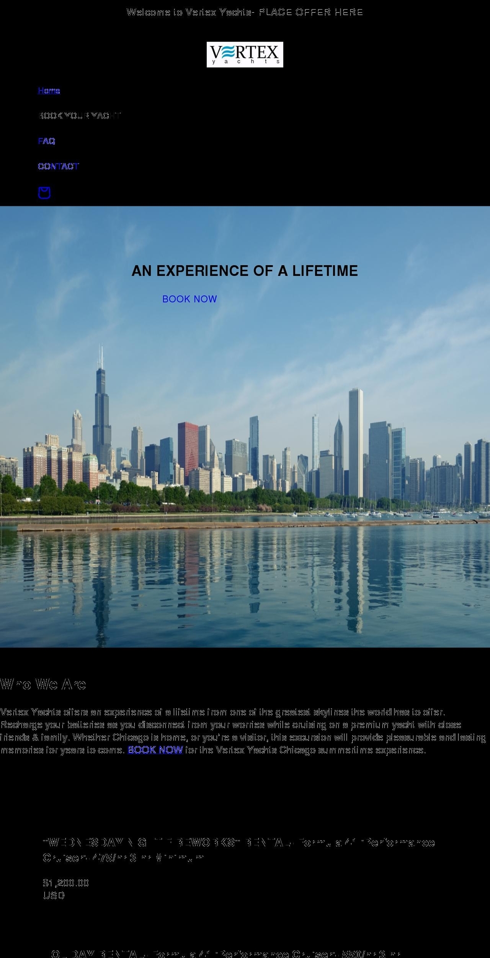 vertexyachts.com shopify website screenshot