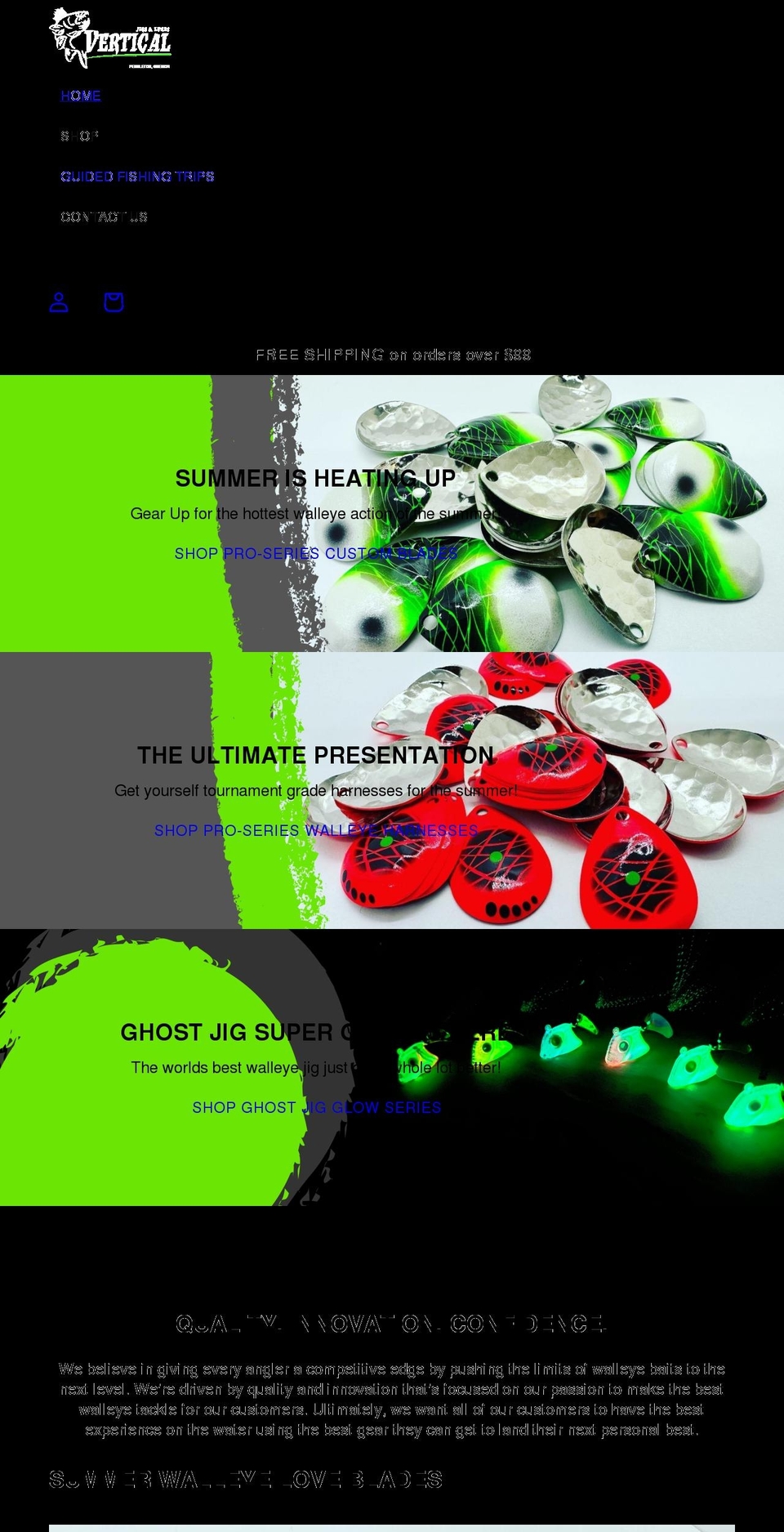verticaljigsandlures.com shopify website screenshot