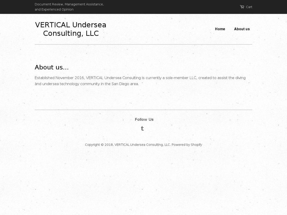 verticalundersea.com — Shopify storefront screenshot
