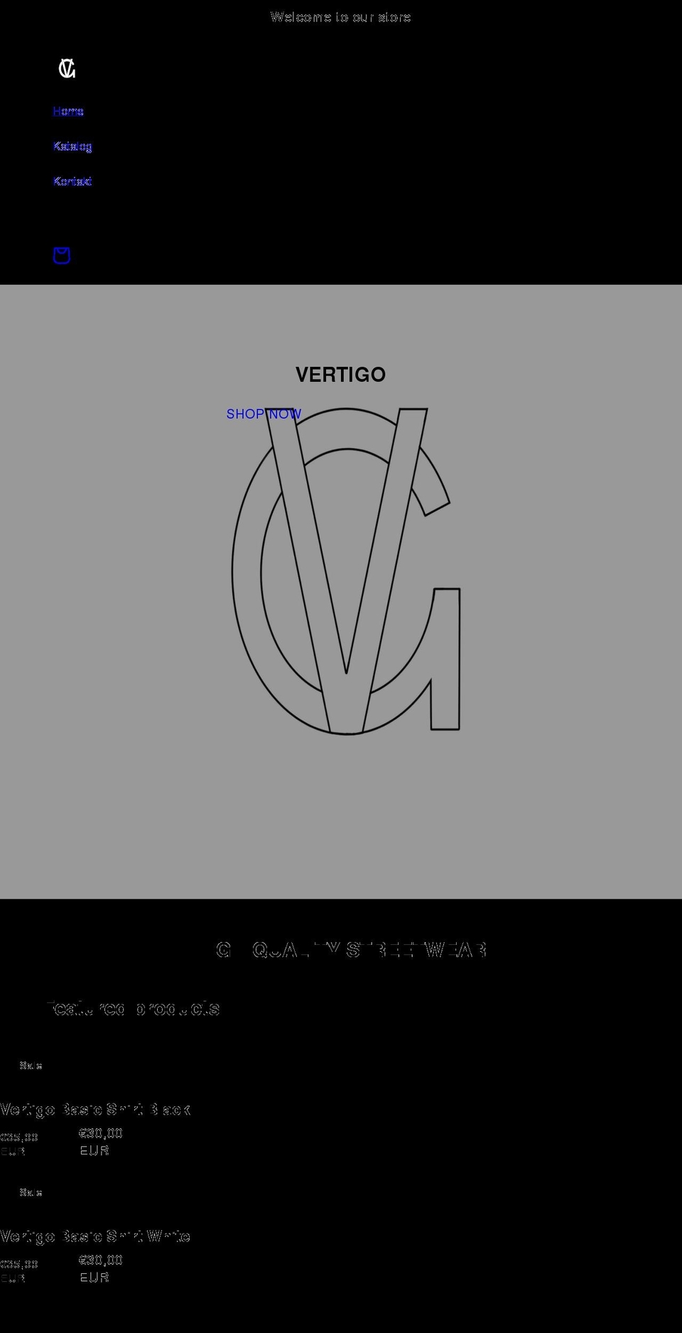 vertigo-shop.de shopify website screenshot