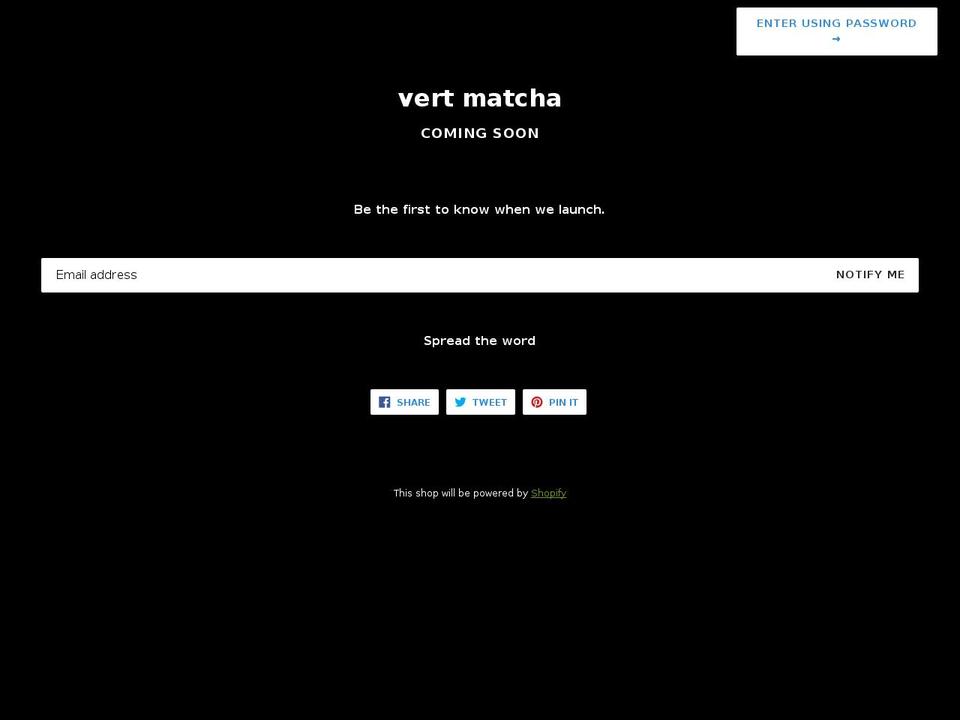 vertmatcha.com — Shopify storefront screenshot